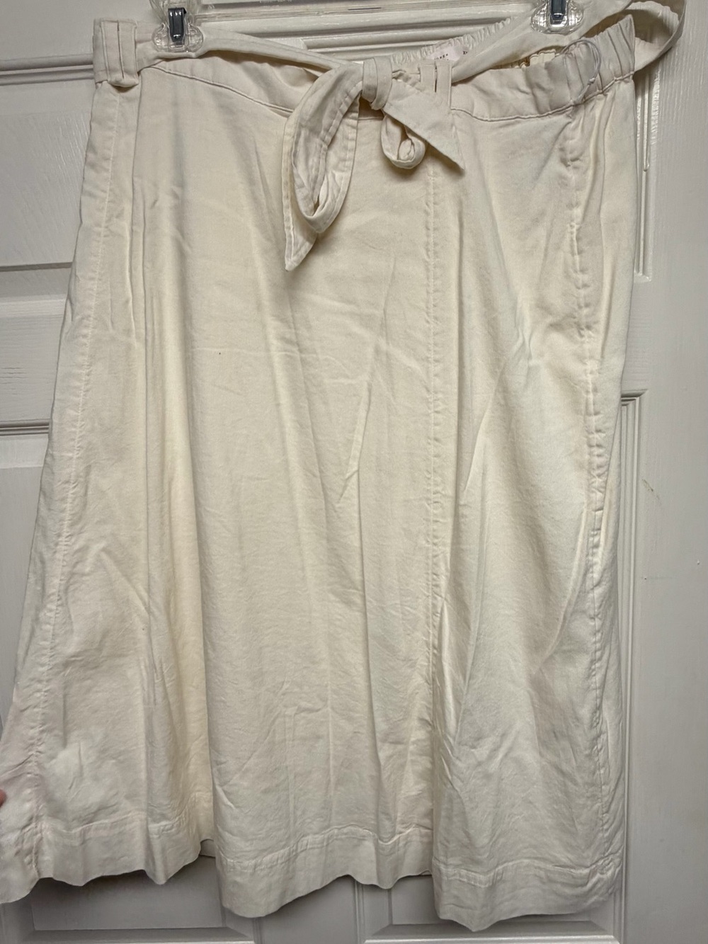 LC Lauren Conrad Cream Tie-Waist A-Line Skirt